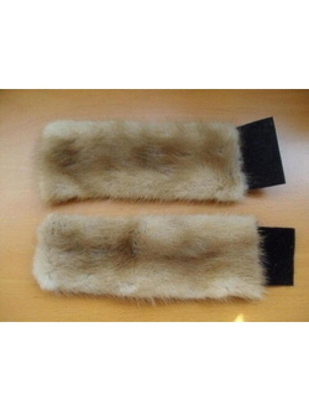 NEW ONE PAIR OF NATURAL PASTEL MINK FUR WRIST CUFFS SIZE 8.5" X  2.5"